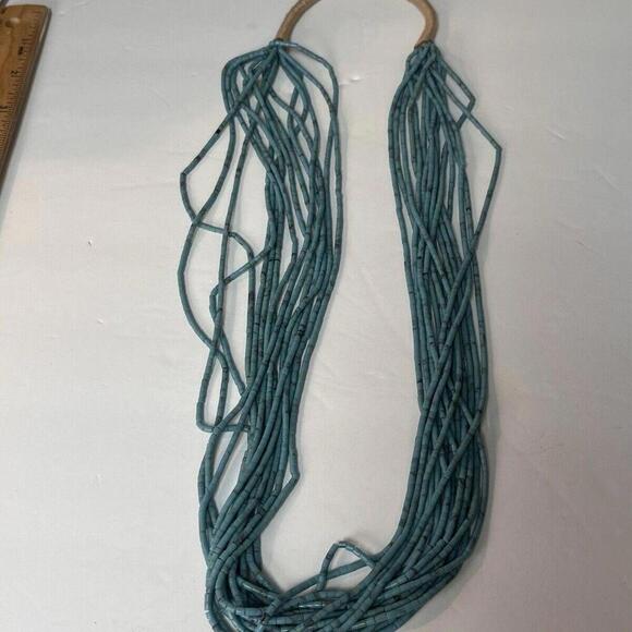 Blue Green Magnesite Turquoise Beads 13” Necklace - Picture 8 of 10